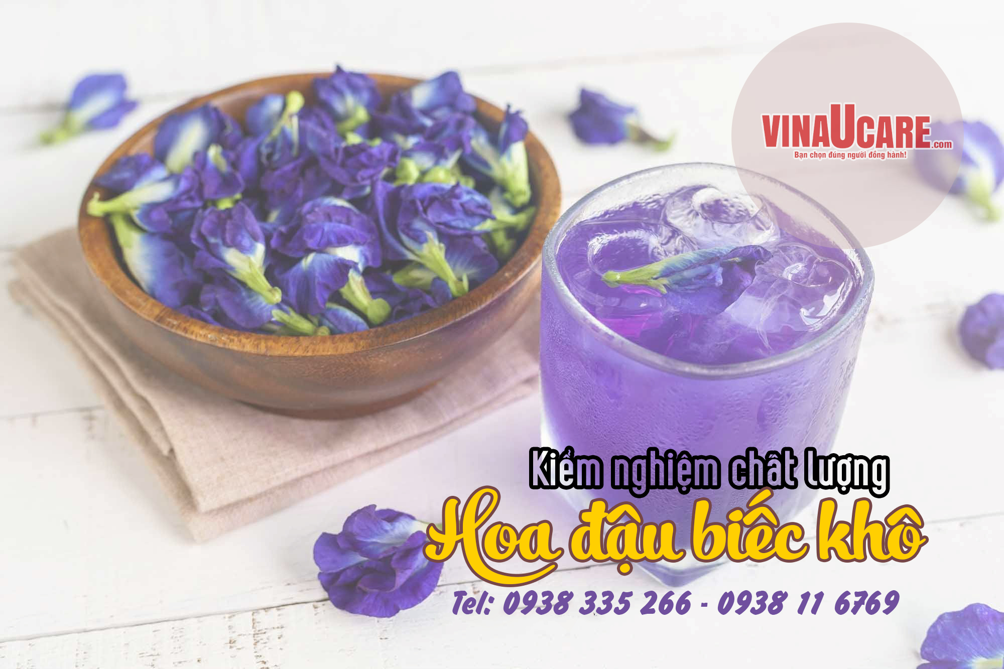 Kiểm nghiệm chất lượng hoa đậu biêc khô - Vinaucare