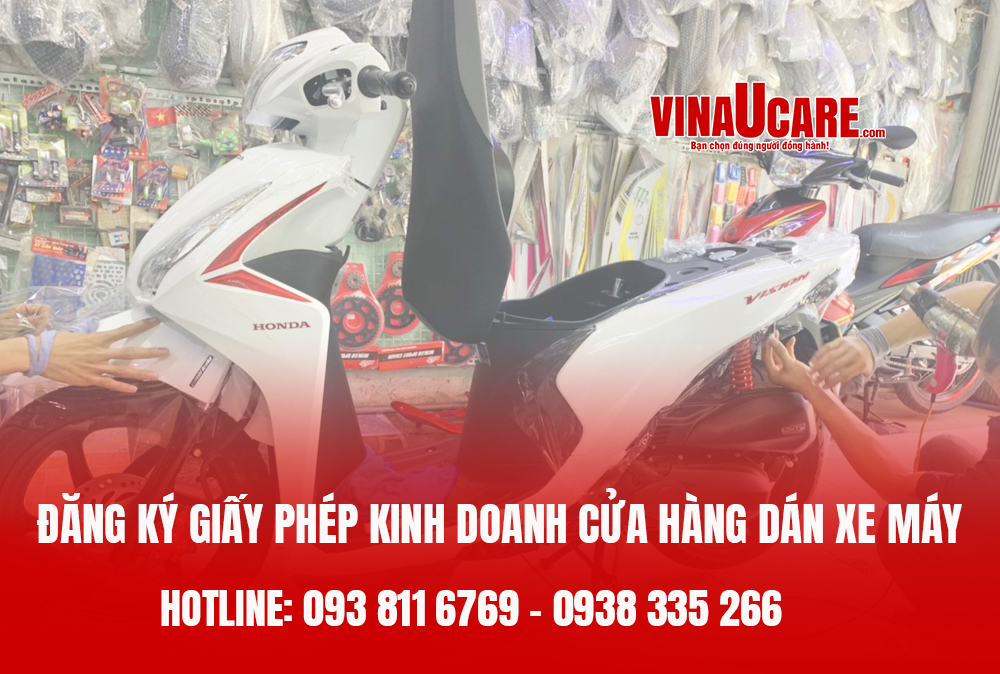 Đăng ký giấy phép kinh doanh cửa hàng dán xe máy